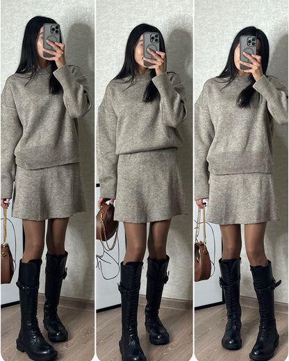 Elegant High Waist Mini Skirt Outfit