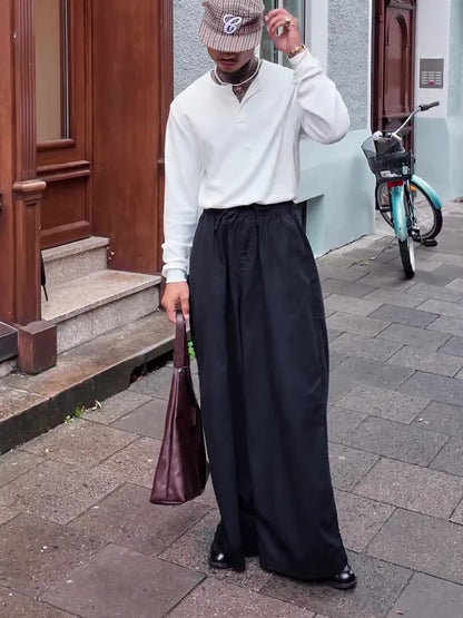 Henley Neck Long Sleeve Top