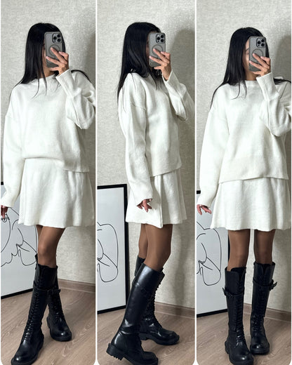 Elegant High Waist Mini Skirt Outfit
