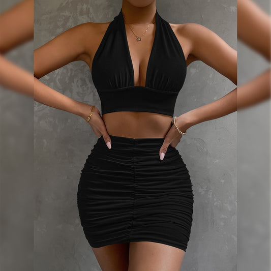 Dress Suits Halter Lace-up