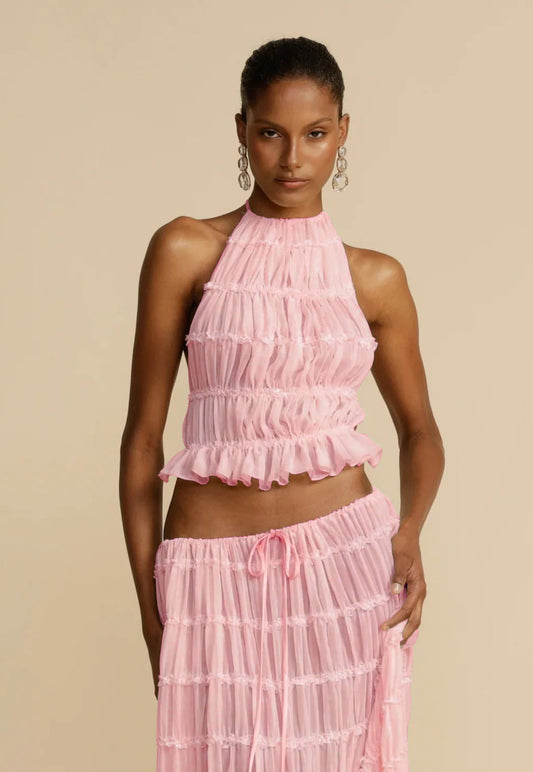 Backless Cropped Halter Top